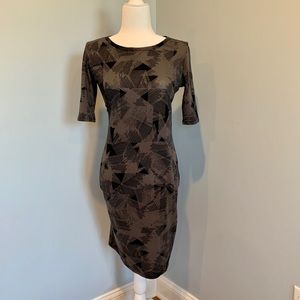 LuLaRoe Julia Dress Black and Grey Small